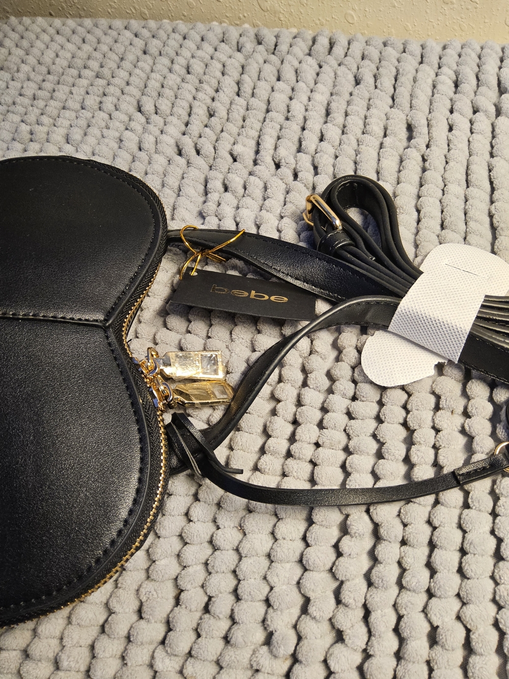 NWT bebe Black Heart Crossbody Bag - Picture 12 of 15